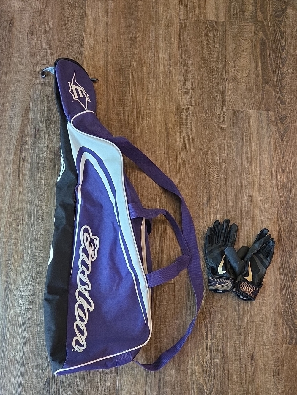 EASTON Baseball/Softball Bag - Purple/white - Zipper Closure/Fence Hook - 34.5
